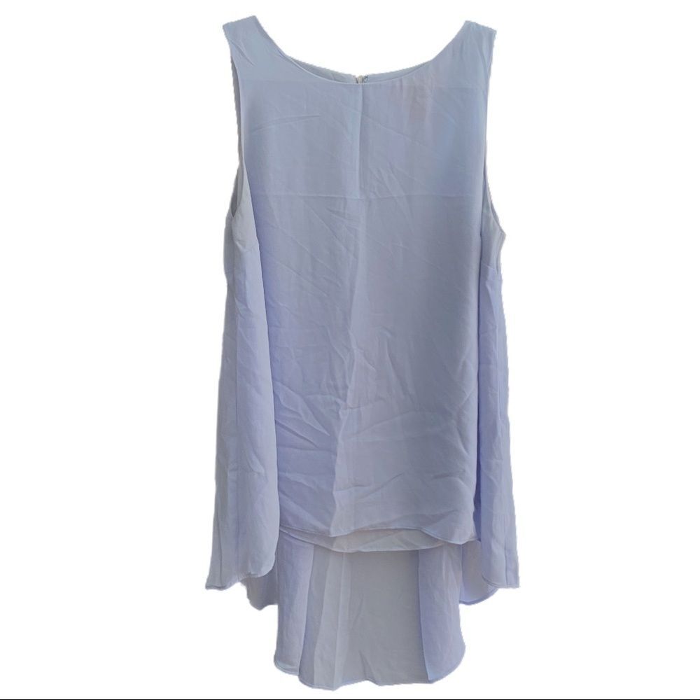 Periwinkle High Low Top with Exposed Zipper S